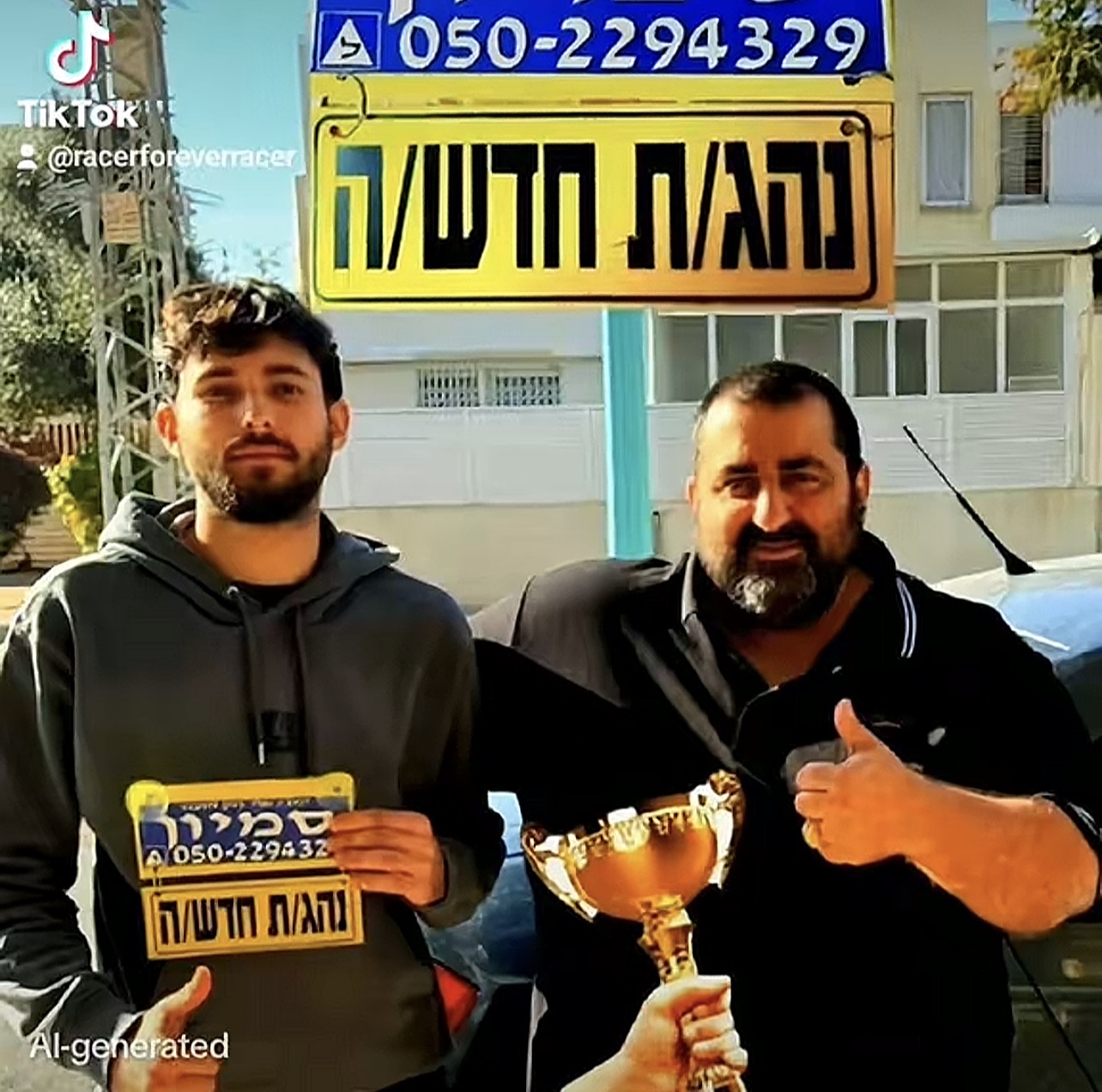 תלמיד עם גביע הצלחה